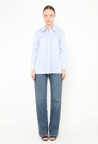 Gucci Ruffled Trim Cotton Shirt - 2