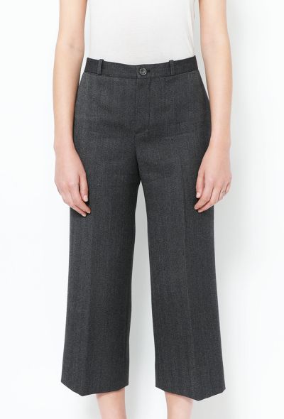 Balenciaga 2017 Cropped Herringbone Wool Trousers - 2