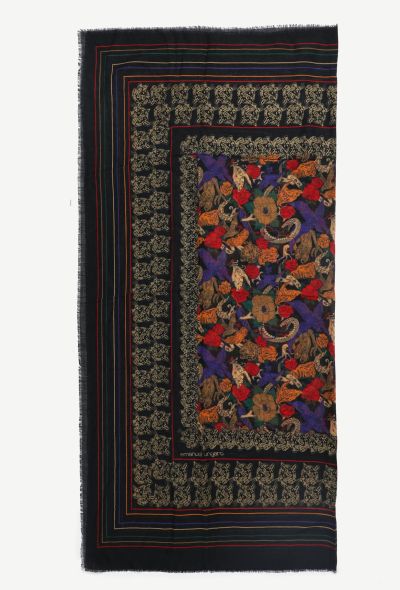 Emanuel Ungaro Vintage Floral Leopard Scarf - 1