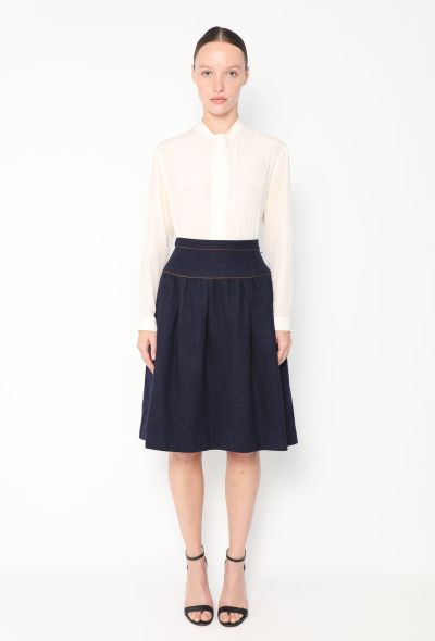 Saint Laurent '70s Piped Trim Felted Skirt - 2