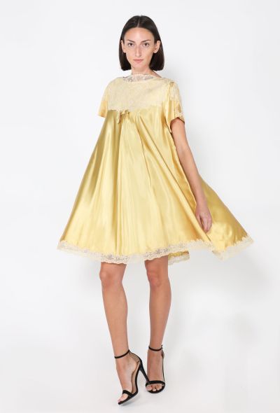 Satin Lace Trim Babydoll Dress, 1960s - 1
