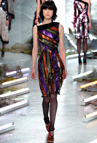 Rodarte F/W 2015 Sequin Striped Dress - 2