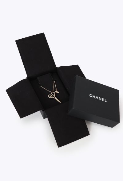 Chanel 2022 Embellished Scissor Necklace - 2