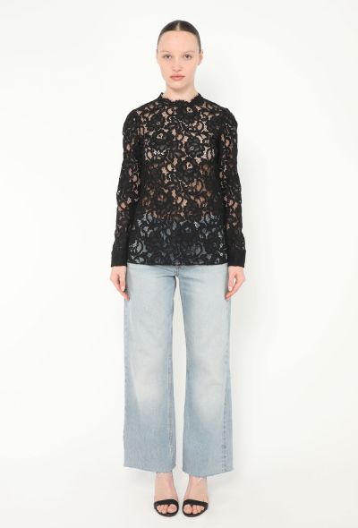 Saint Laurent Guipure Embroidered Lace Top - 2