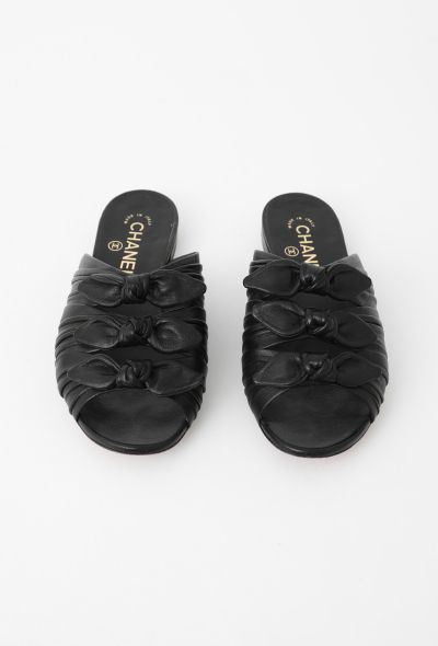 Chanel 2018 Knotted Leather Mules - 1