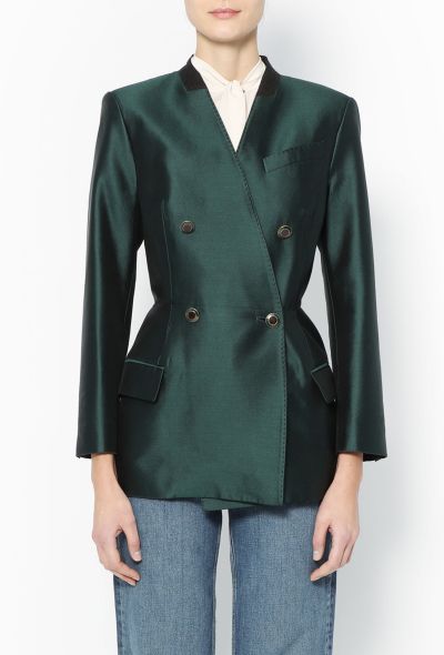 Givenchy S/S 2020 Collarless Silk Blazer - 1