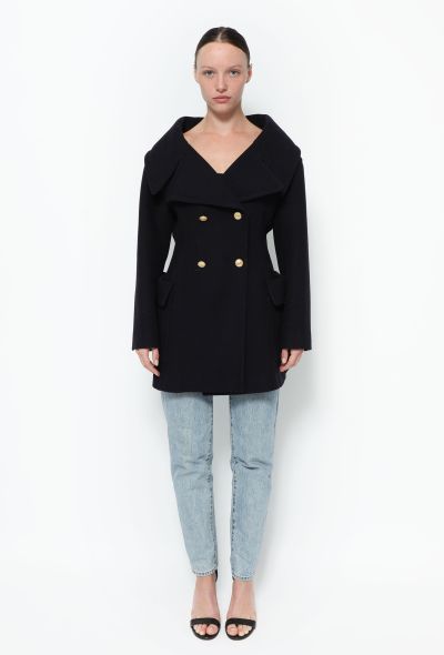 Valentino F/W 2020 Portrait Neckline Wool Peacoat - 1