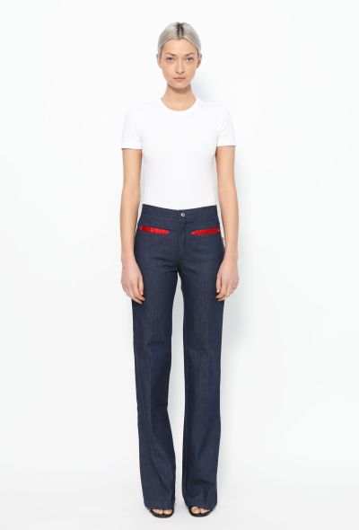 '70s Charmeuse Trim Jeans - 1