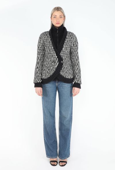 Chanel Chevron Ribbed Mohair Cardigan - 1