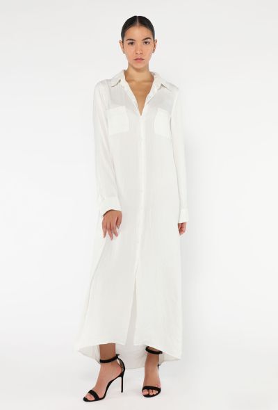 The Row Classic Crêpe Button Down Dress - 1