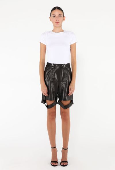 Saint Laurent S/S 2010 Leather Zip Mini Shorts - 1