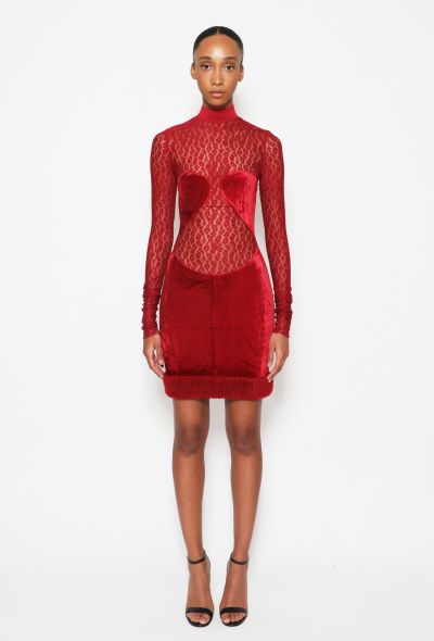 Alaïa EXQUISITE F/W 1991 Crimson Chenille Dress - 1