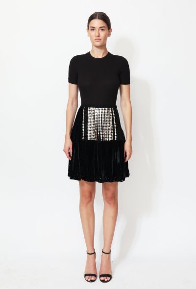 Balenciaga 2009 Sequin Cut-Out Velvet Skirt - 1