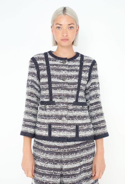 Chanel Striped Tweed Skirt Ensemble - 1