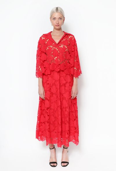 Valentino 2021 Floral Guipure Skirt Ensemble - 1