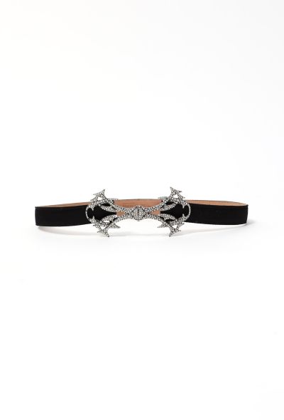 Alexander McQueen Strass Arachnid Buckle Belt - 1
