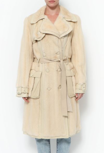 Dior F/W 2005 Leather Trim Mink Trench - 2
