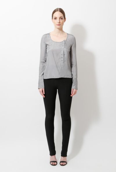 Balenciaga 2002 Striped Silk Blouse - 2