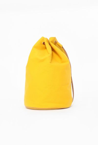 Hermès Yellow Canvas Polochon Backpack - 1