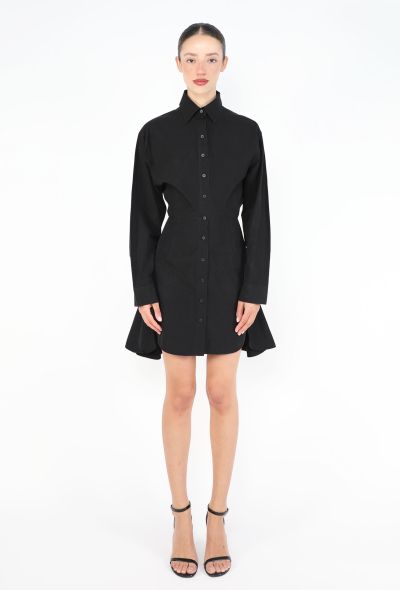 Alaïa Fluted Cotton Shirt Dress - 1