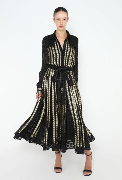 Dodo BarOr Chevron Lamé Dress - 1