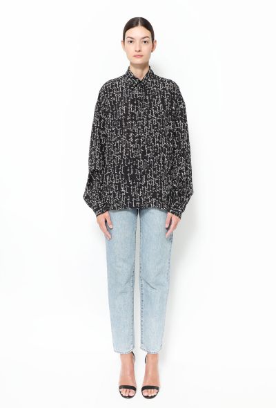 Givenchy Scripted Silk Blouse Black - 2