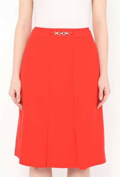 Céline '70s Twill Horsebit Skirt - 2