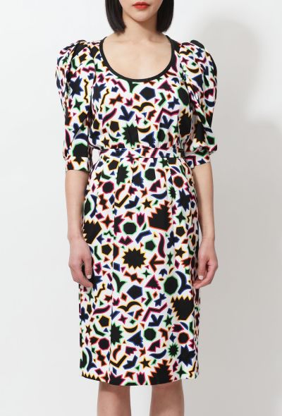 Saint Laurent Vintage Geometric & Star Print Dress - 2