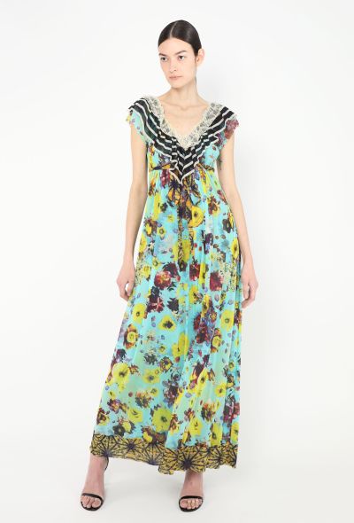 Jean Paul Gaultier Floral Lace Trim Maxi Dress - 1