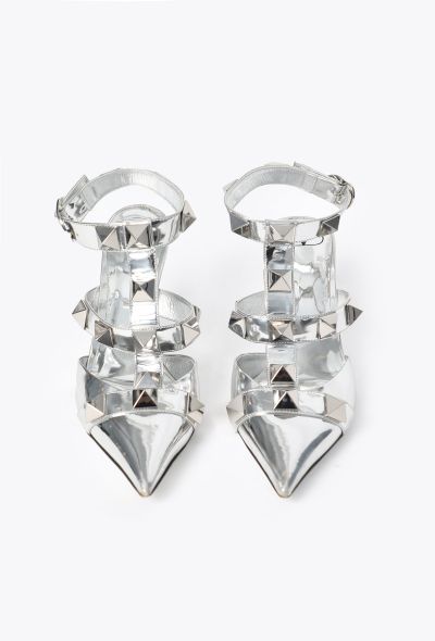 Valentino 2022 Roman Stud Metallic Pumps - 2