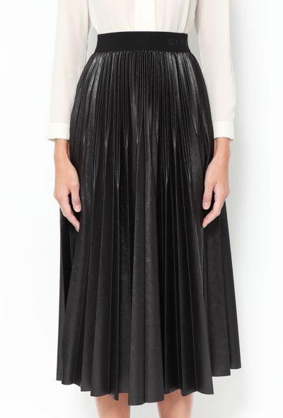 Givenchy 2019 Pleated Logo Band Skirt - 2