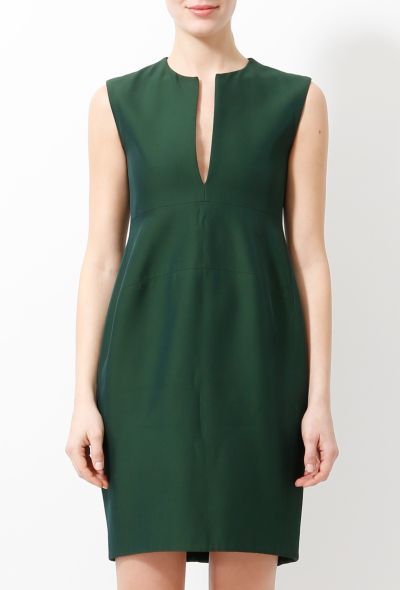 Céline Fitted V-Neck Dress - 2