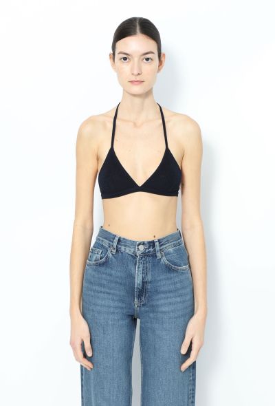 Chanel Vintage Navy Ribbed Silk Bralette – 1995 - 1