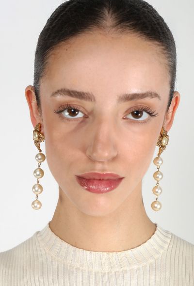 Chanel Vintage Pearl Drop Clip Earrings - 2