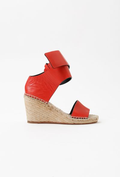 Céline Leather Wedge Espadrilles - 1