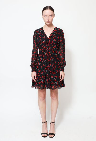 Saint Laurent S/S 2015 Cherry Silk Dress - 1
