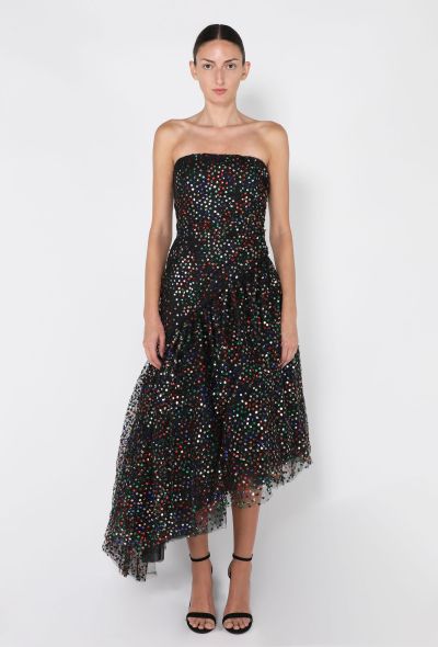 Arnold Scaasi Sequin Tulle Strapless Dress, 1980s - 1