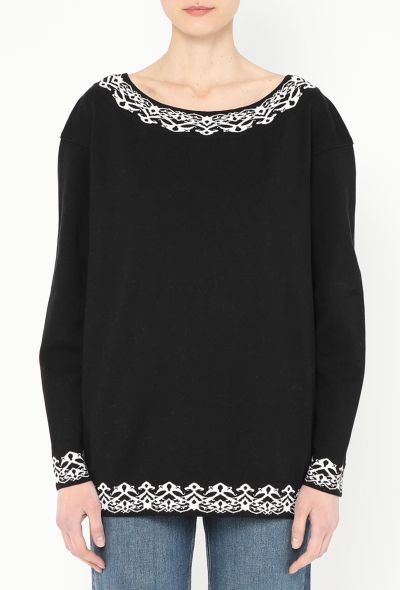 Alaïa S/S 1992 Graphic Trim Sweater - 1