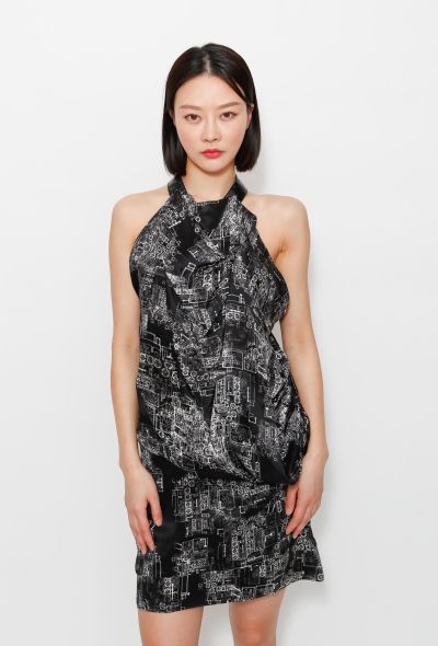 Balenciaga S/S 2007 Graphic Draped Dress - 1