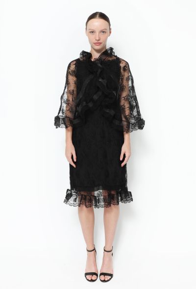 Balenciaga Edition 2008 Black Scalloped Lace Dress - 2
