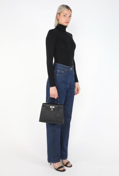 Hermès Black Epsom Kelly Sellier 25 Electrum - 2