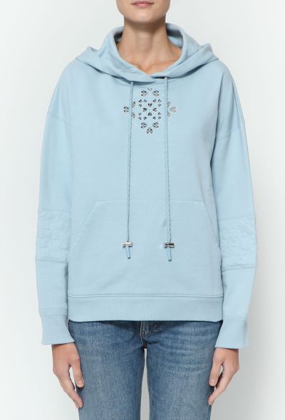 Chanel 2021 Floral Cut-out 'CC' Hoodie - 1