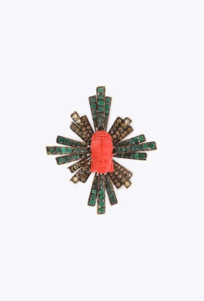 Iradj Moini Buddha Sunburst Brooch, 1990s - 1