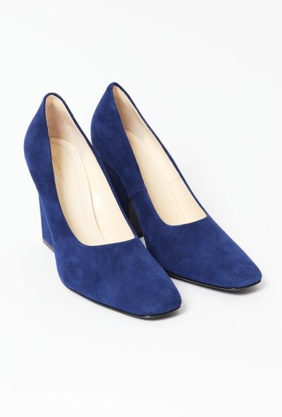 Céline Cobalt Suede Pumps - 2