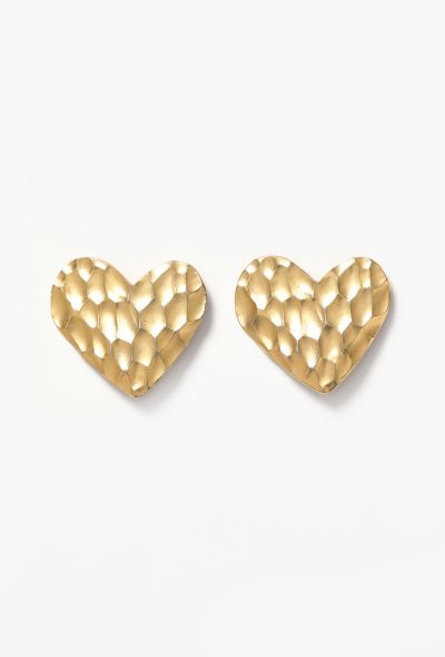 Saint Laurent Early '90s Goossens' Hammered Clip Earrings - 1