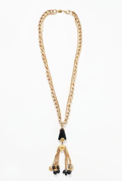 Chainlink Onyx Charm Necklace - 1