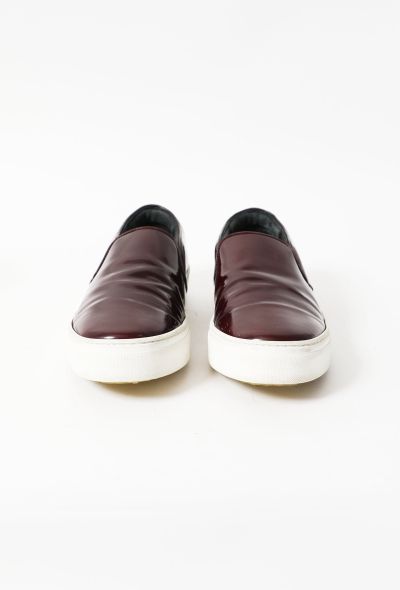 Céline Burgundy Patent Slip-On Sneakers - 2