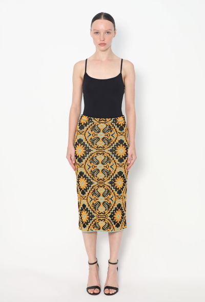Graphic Intarsia Knit Skirt - 1