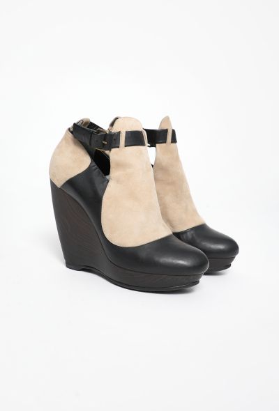 Balenciaga Suede Platform Buckle Wedges - 2