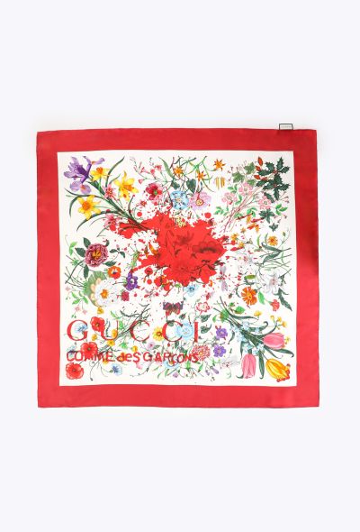 Gucci x CDG Flora Splatter Silk Scarf, 2015 - 1